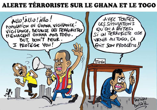Menace entourée de secret d’Etat au Togo, pas de mesures spéciales…| Caricature : Donisen Donald / Liberté
